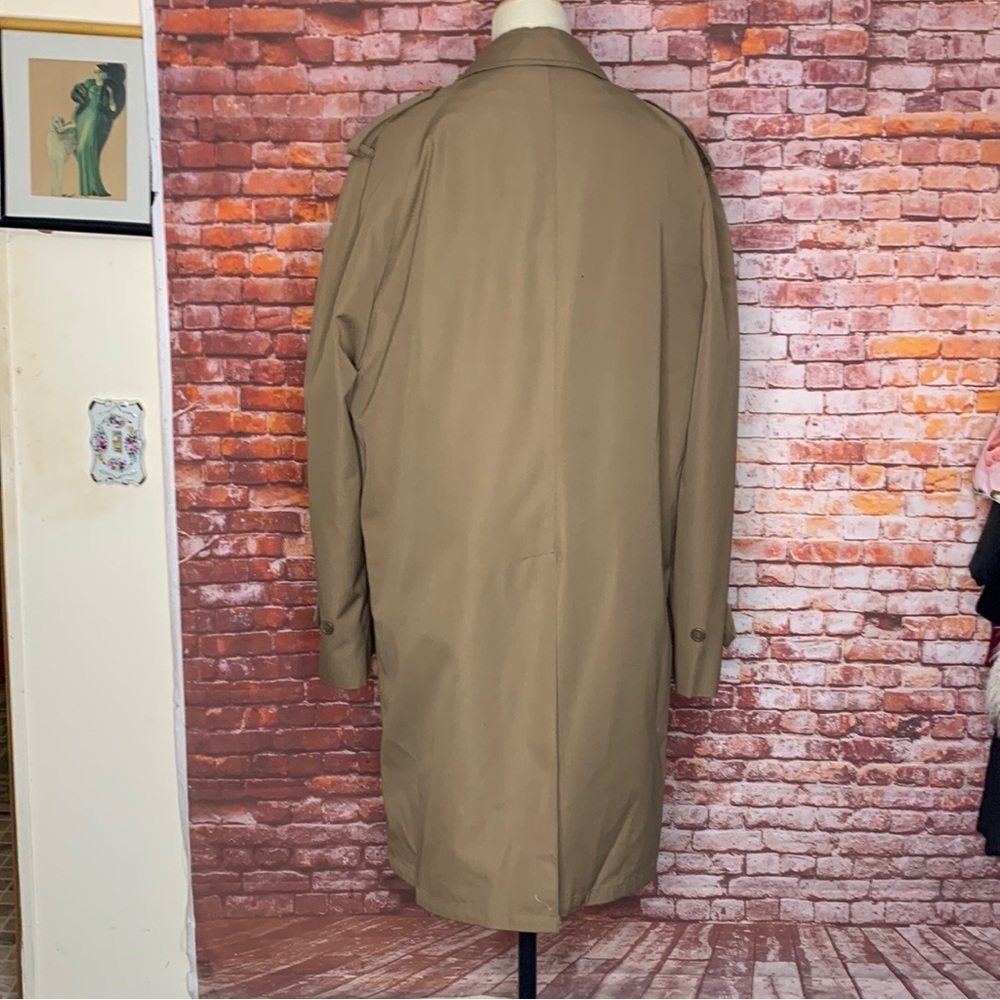 Vintage Oleg Cassini Dark Tan All Weather Thermolite Insulated Trench … - Picture 7 of 16